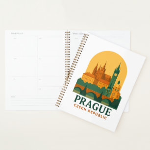 Vintage Prague Czech Republic Travel Retro Planner