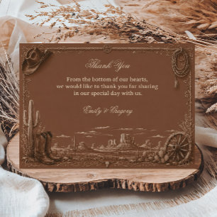 Vintage Prairie Rustic Thank You Card