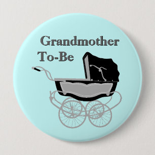 Vintage Pram Grandmother's Baby Shower Button