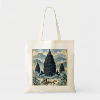 Vintage Prambanan Hindu Temple Java Indonesia Tote Bag