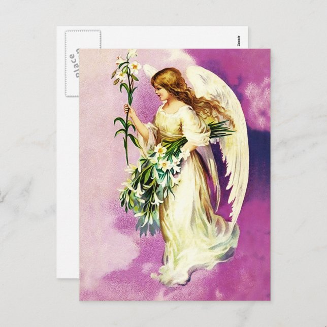 Vintage Praying Angel Religious Easter Holiday Postcard (Front/Back)