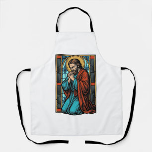 Vintage Praying Religious Figure Vector Shirt Desi Apron