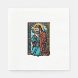 Vintage Praying Religious Figure Vector Shirt Desi Napkin