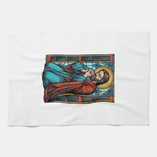 Vintage Praying Religious Figure Vector Shirt Desi Tea Towel