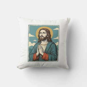 Vintage Praying Saviour Religious Shirt Design_1 Cushion