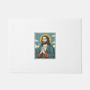 Vintage Praying Saviour Religious Shirt Design_1 Doormat