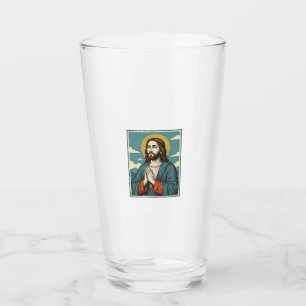Vintage Praying Saviour Religious Shirt Design_1 Glass