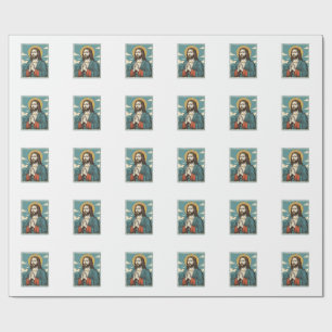 Vintage Praying Saviour Religious Shirt Design_1 Wrapping Paper