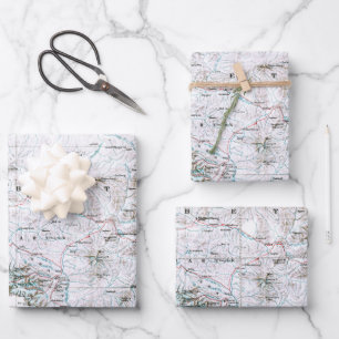 Vintage Preliminary Map of Mount Everest Poster Wrapping Paper Sheet