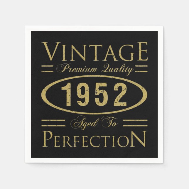 Vintage Premium 1952 70th Birthday Napkin (Front)