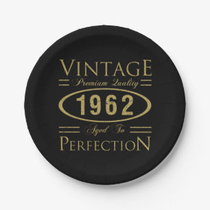 Vintage Premium 1962 60th Birthday Paper Plate