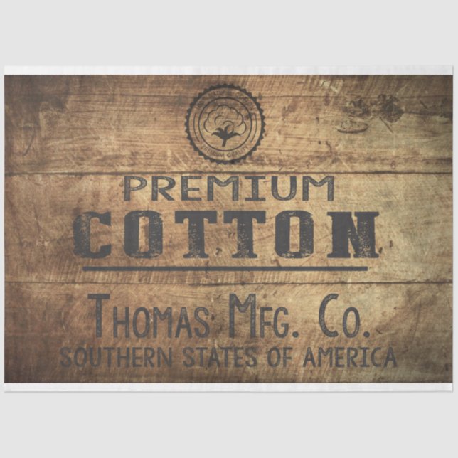 Vintage Premium Cotton Crate Decoupage Tissue Pape Paper (Front)