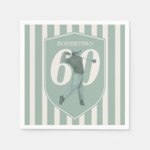 Vintage Preppy Golfer Green White 60th Birthday