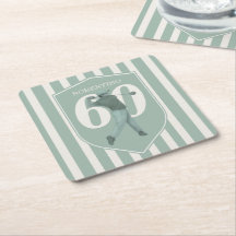 Vintage Preppy Golfer Green White 60th Birthday
