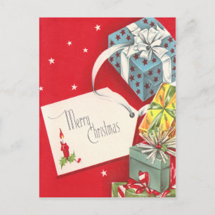 Vintage Presents Holiday Postcard