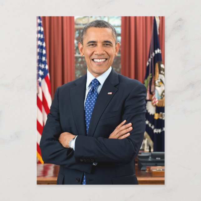 Vintage President Barack Obama Portrait Postcard (Front)