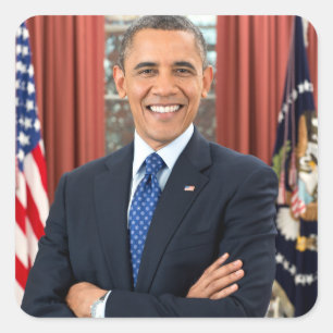 Vintage President Barack Obama Portrait Square Sticker