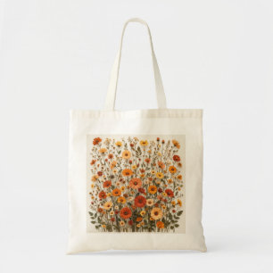 Vintage Pressed Wildflower Tote Bag, Floral Tote B Bag
