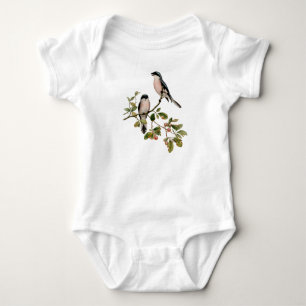 Vintage Pretty Birds on a Branch Baby Bodysuit
