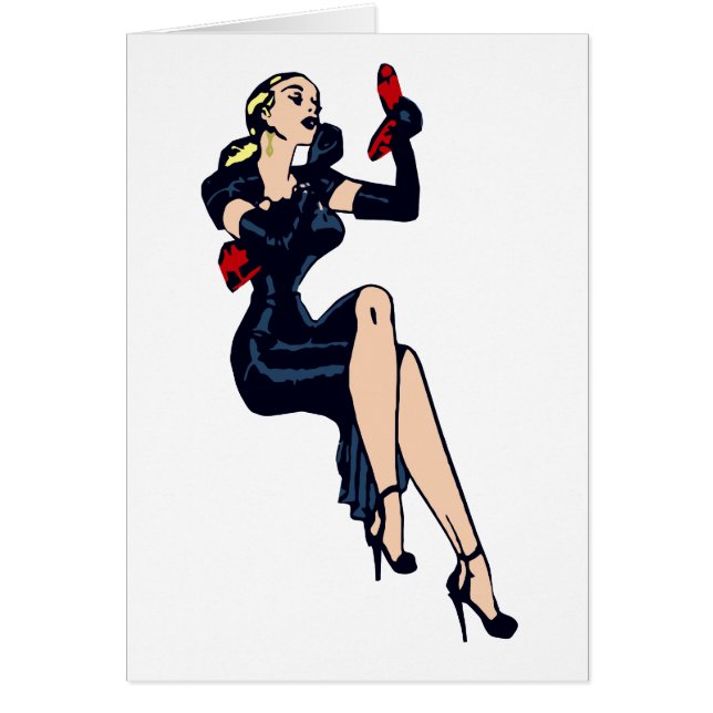 Vintage Pretty Blonde Retro Glamor Girl Pinup (Front)