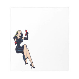 Vintage Pretty Blonde Retro Glamor Girl Pinup Notepad