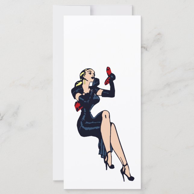 Vintage Pretty Blonde Retro Glamour Girl Pinup (Front)