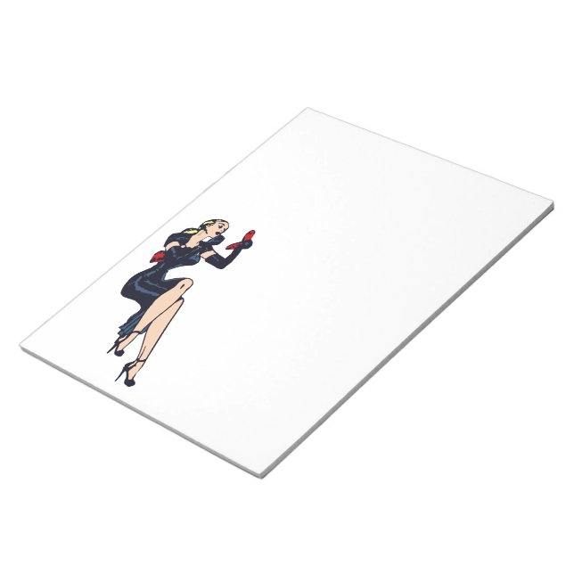 Vintage Pretty Blonde Retro Glamour Girl Pinup Notepad (Angled)