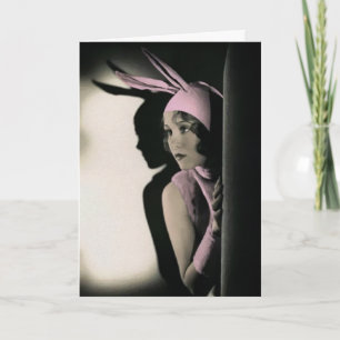 Vintage Pretty Bunny Easter Card