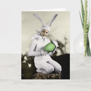 Vintage Pretty Bunny Easter Card