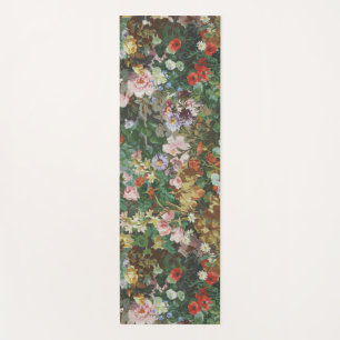 Vintage pretty colourful flowers floral painting yoga mat