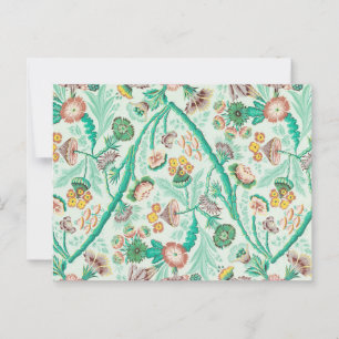 Vintage pretty flower foliage vine floral pattern postcard