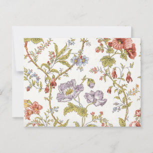 Vintage pretty flower vine floral pattern postcard