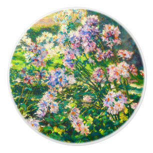 Vintage pretty flowers Windflowers illustration Ceramic Knob