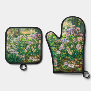 Vintage pretty flowers Windflowers illustration Oven Mitt & Pot Holder Set