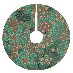 Vintage pretty Japanese floral pattern Brushed Polyester Tree Skirt