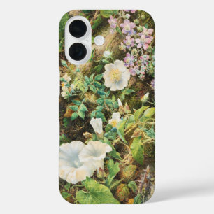 Vintage pretty petunias flowers floral painting iPhone 16 case