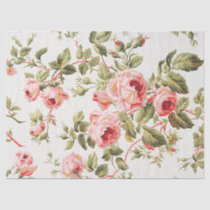 Vintage pretty pink roses floral pattern tissue paper