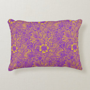 Vintage pretty purple yellow floral pattern decorative cushion
