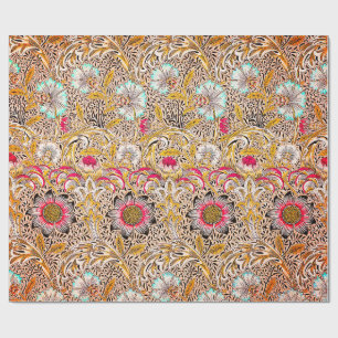 Vintage pretty yellow William Morris's Corncockle Wrapping Paper