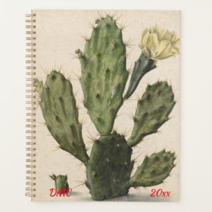Vintage Prickly Pear Cactus in Bloom Planner