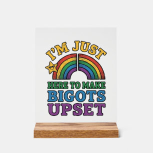 Vintage Pride Bigots Upset Rainbow Shirt Design_1 Acrylic Sign