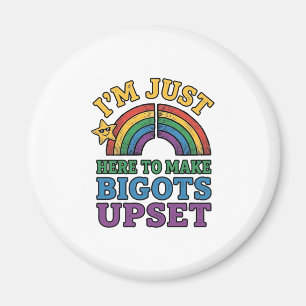 Vintage Pride Bigots Upset Rainbow Shirt Design_1 Magnet