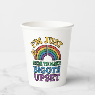 Vintage Pride Bigots Upset Rainbow Shirt Design_1 Paper Cups
