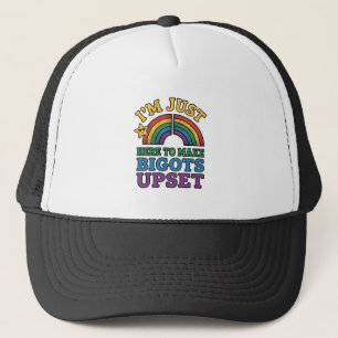 Vintage Pride Bigots Upset Rainbow Shirt Design_1 Trucker Hat