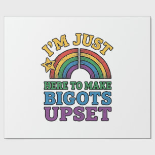 Vintage Pride Bigots Upset Rainbow Shirt Design_1 Wrapping Paper