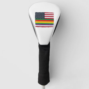 Vintage Pride Flag Distressed Vector Shirt Design_ Golf Head Cover