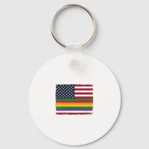 Vintage Pride Flag Distressed Vector Shirt Design_ Key Ring