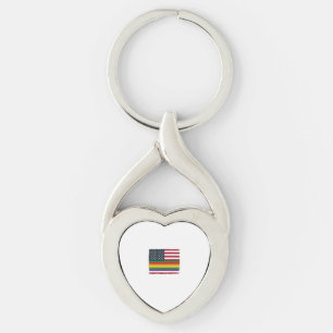 Vintage Pride Flag Distressed Vector Shirt Design_ Key Ring