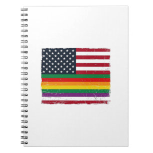Vintage Pride Flag Distressed Vector Shirt Design_ Notebook