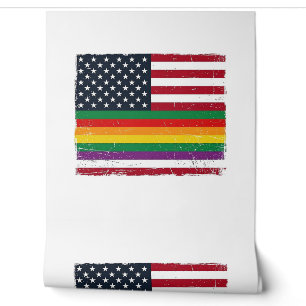 Vintage Pride Flag Distressed Vector Shirt Design_ Wallpaper